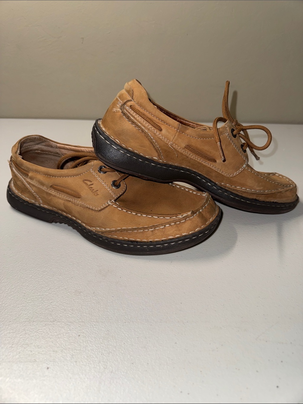 Clarks Men’s Tan/Brown Leather Boat Shoes
